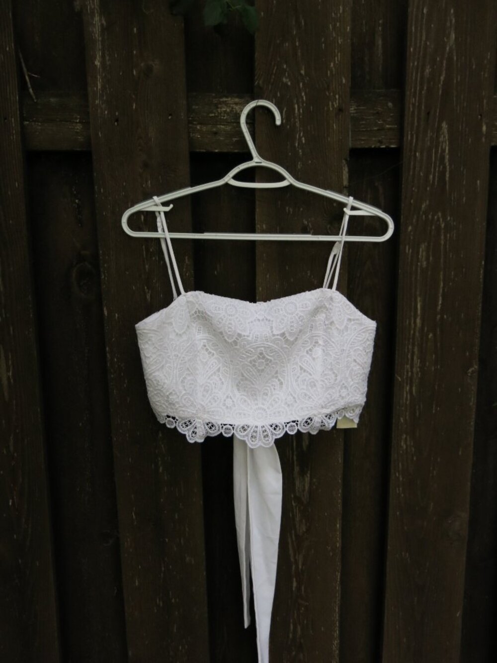 Abercrombie & Fitch Ultra Cropped White Lace Square Neck Bohemian Party Top Sz.M - Picture 3 of 9